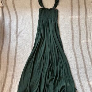aerie forest green wide leg romper